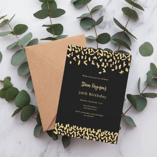Zwarte gouden verjaardag kaart