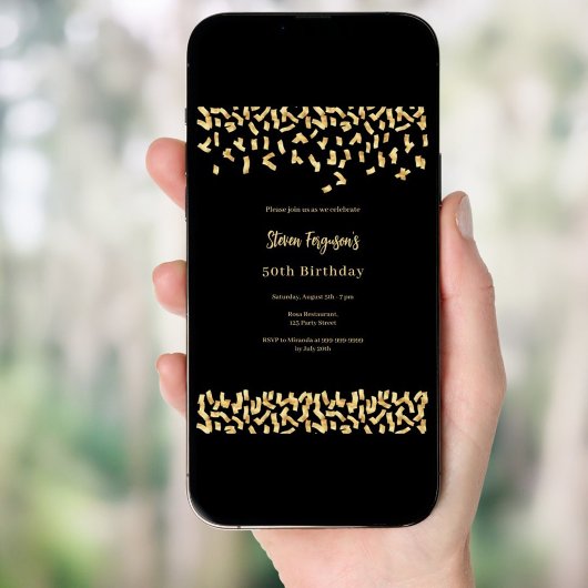 Zwarte gouden verjaardag kaart