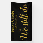 Zwarte gouden verjaardagsfeest Geloften Vernieuwen Spandoek (Verticaal)