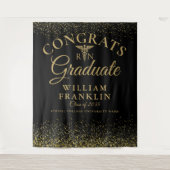 Zwarte Gouden Verpleegsterschool Afstudeerfoto Ach Wandkleed (Voorkant)