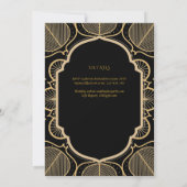 Zwarte Gouden Versierde Katholieke Huwelijksmis Br Kaart (Achterkant)