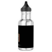 Zwarte gouden vetgedrukte monogram initiaal naam waterfles  (Rechts)