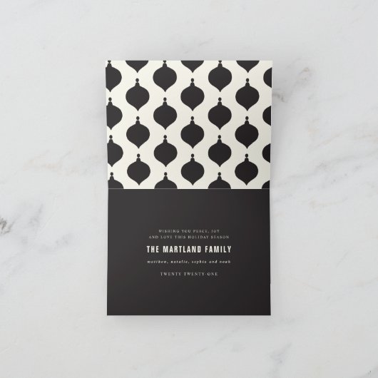 Zwarte & gouden vintage vrolijke chritsmasfoto aankondiging (Binnen)