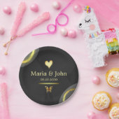 Zwarte gouden vlinder Papier Borden Papieren Bordje (Feest)