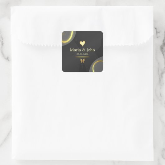 Zwarte gouden vlinder stickers (Tas)