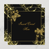 Zwarte gouden vlinder zwiert elegant kaart (Voorkant / Achterkant)