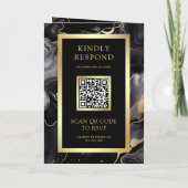 Zwarte Gouden Vloeibare Inkt QR Code Fotocollage T (Achterkant)
