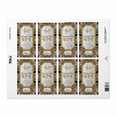 Zwarte Gouden Vonken Wijnfleslabels Etiket (Full Sheet)