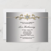 Zwarte Gouden Vrouw 50e Verjaardag Kaart (Achterkant)