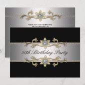 Zwarte Gouden Vrouw 50e Verjaardag Kaart (Voorkant / Achterkant)