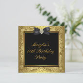Zwarte Gouden Vrouwen 60ste Verjaardagsfeest Kaart (Staand voorkant)