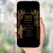 Zwarte gouden vuurwerk van 1920 van de Birthday Pa Kaart