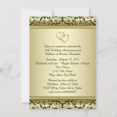 Zwarte Gouden Werveling 50-jarig Huwelijksjubileum Kaart (Achterkant)