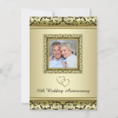 Zwarte Gouden Werveling 50ste Huwelijksjubileum Fe Kaart (Voorkant)