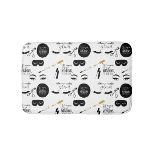 Zwarte Gouden Wimpers Glam Badmat