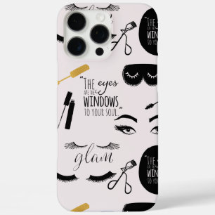 Zwarte Gouden Wimpers Glam Verjaardag iPhone 16 Pro Max Hoesje
