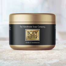Zwarte, gouden, witte body butter pot label