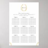 Zwarte gouden witte ovaal met bruine bruinkoolzitt poster (Voorkant)