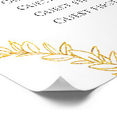 Zwarte gouden witte ovaal met bruine bruinkoolzitt poster (Hoek)