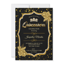 Zwarte Gouden & Witte Quinceañera Verjaardagsuitno