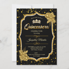 Zwarte Gouden & Witte Quinceañera Verjaardagsuitno