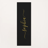 Zwarte Gouden Yoga Mat met Aangepaste Naam | Elega (Voorkant)