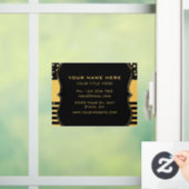 Zwarte Gouden Zakelijke Kaart Ruit Bekleding Sjabl Raamsticker (Huis)