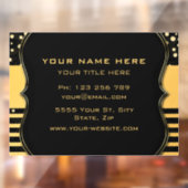 Zwarte Gouden Zakelijke Kaart Ruitsticker Sjabloon Raamsticker (Vel 2)