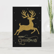 Zwarte & Gouden Zakelijke Kerstkaart