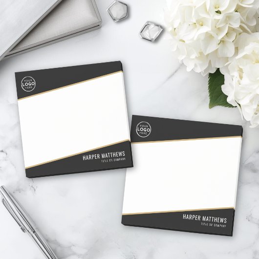 Zwarte Gouden Zakelijke Logo Post-it® Notes