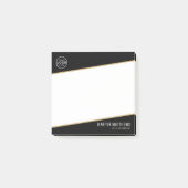 Zwarte Gouden Zakelijke Logo Post-it® Notes (Voorkant)