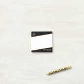 Zwarte Gouden Zakelijke Logo Post-it® Notes (Op bureau)