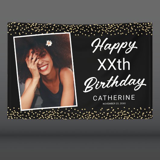 Zwarte goudfoto Alle leeftijden Spandoek