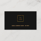 Zwarte goudfoto eenvoudige elegante QR-code Visitekaartje (Voorkant)