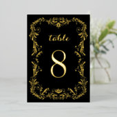 Zwarte goudgetallen voor sierdoeleinden Boho sketc Folie Uitnodiging (Staand Voorkant)