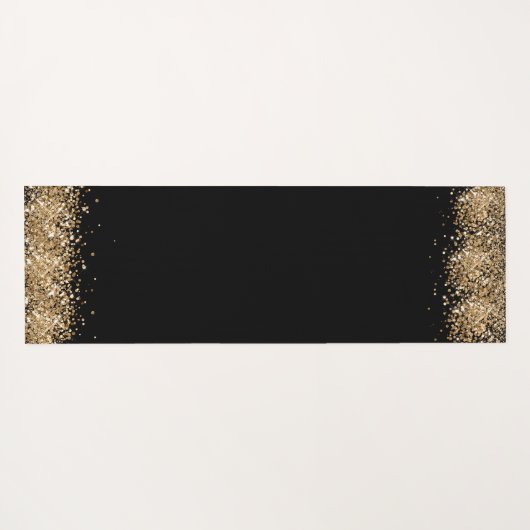 Zwarte goudgilter foto collage, aangepaste naam yogamat (Achterkant (horizontaal))