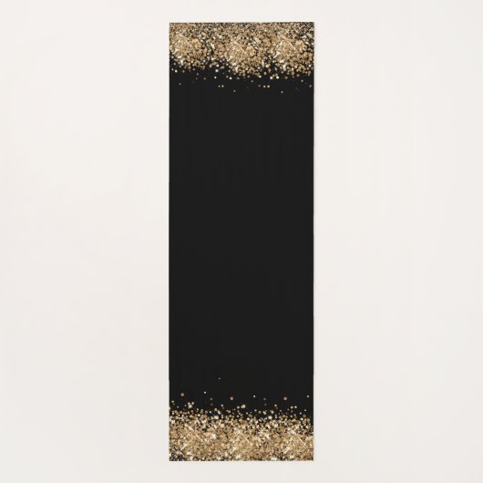 Zwarte goudgilter foto collage, aangepaste naam yogamat (Achterkant)