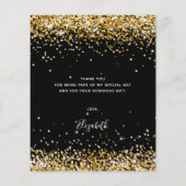 Zwarte goudglitter-begroting op de verjaardag dank (Achterkant)