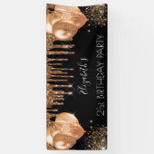 Zwarte goudglitter-driftnaam op feestdag spandoek (Verticaal)