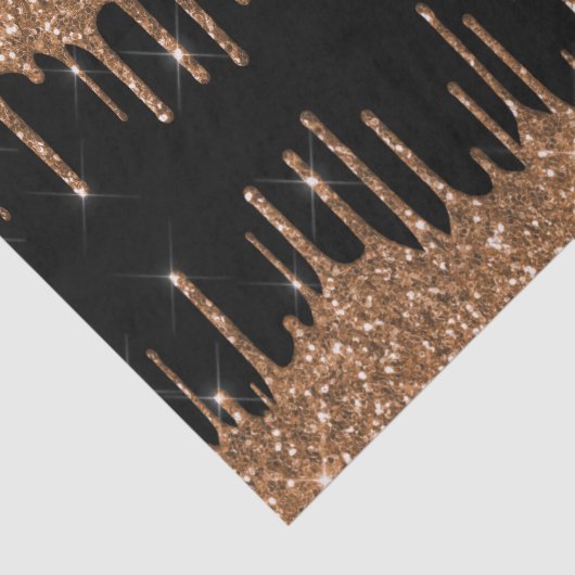 Zwarte goudglitter druppelt luxe luxe tissuepapier (Detail)