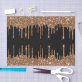 Zwarte goudglitter druppelt luxe luxe tissuepapier (Craft)