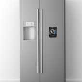 Zwarte goudglitter foto bedankt magnet