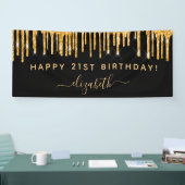 Zwarte goudglitter-glans spandoek (Beurs)