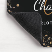 Zwarte goudglitter-monogram, naam muismat (Hoek)