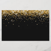 Zwarte goudglitter op feestdag, behalve datum (Achterkant)