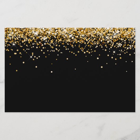 Zwarte goudglitter op feestdag, behalve datum (Achterkant)