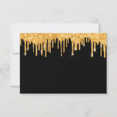 Zwarte goudglitter op feestdag, behalve datum save the date (Achterkant)