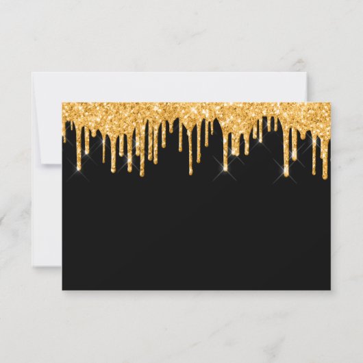 Zwarte goudglitter op feestdag, behalve datum save the date (Achterkant)