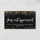 Zwarte goudglitter QR-visitekaartje Kortingskaartje (Voorkant)