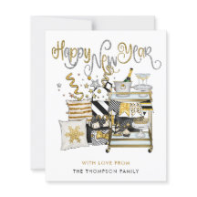 Zwarte goudglitter-script, nieuw jaar